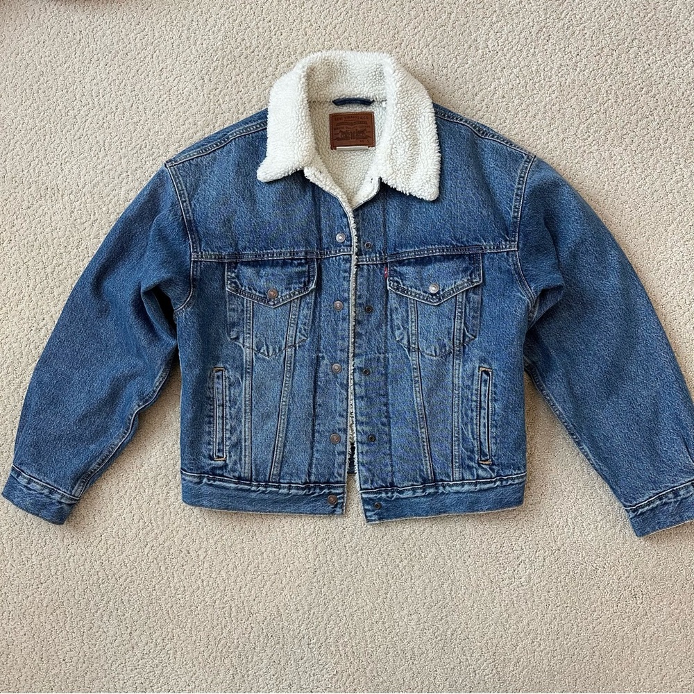 Levi's Blue Denim Sherpa Jacket